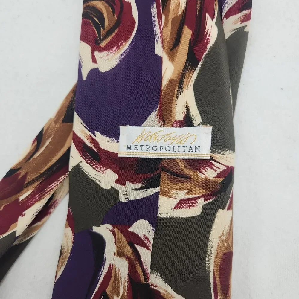 Tie Lord & Taylor Metropolitan Men's 100% Silk Italy Abstract Pattern VTG 80's